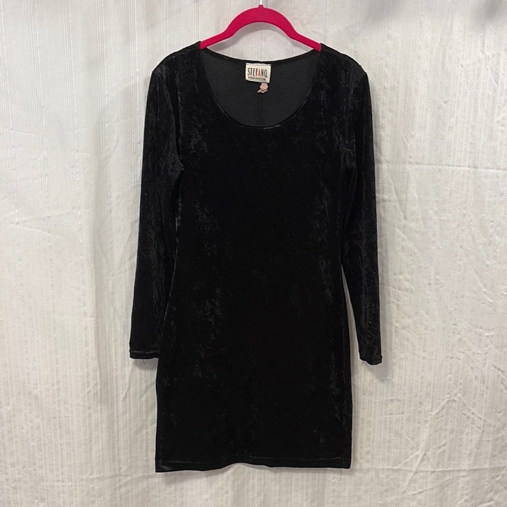 Vintage Velvet Long Sleeve Mini Dress
